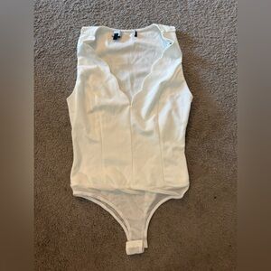 Women’s Lulus White Scallop-Trim One-Piece Bodysuit